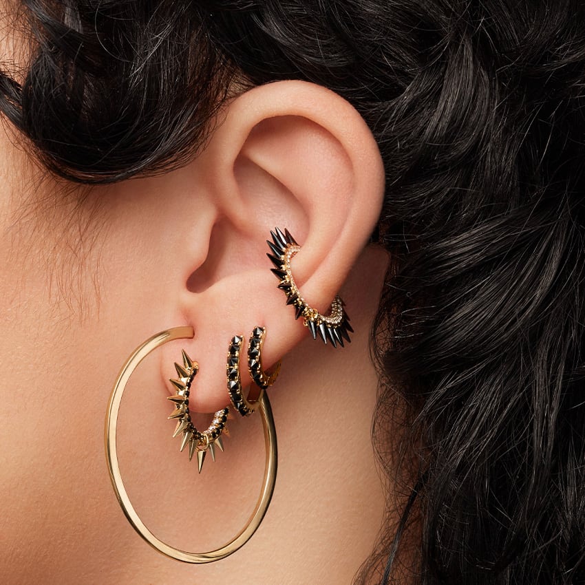 Flat Hoop Earring White Gold 38mm