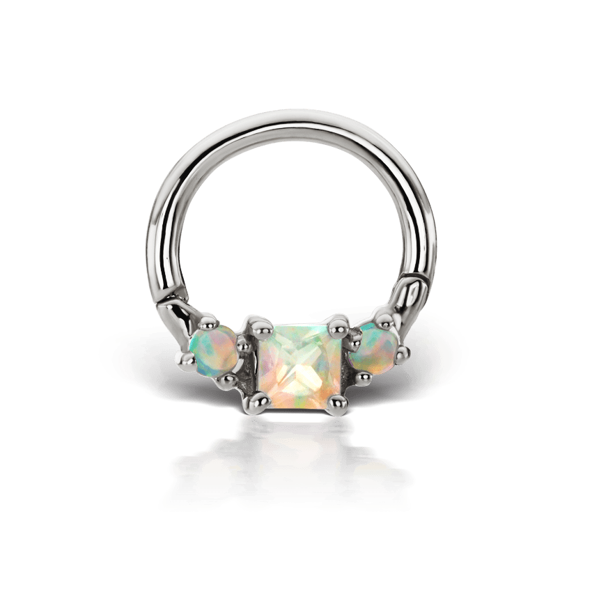 Opal Horizontal Princess Hoop Earring