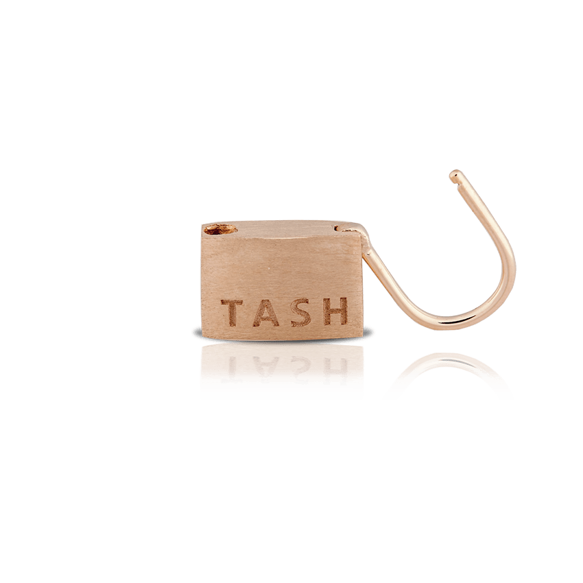 Padlock Hoop Earring Rose Gold 5mm