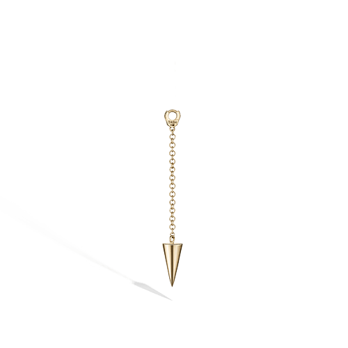 Pendulum Charm with Long Spike Yellow Gold 20 mm