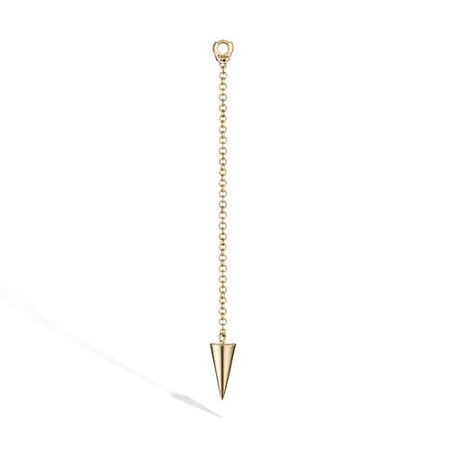 Pendulum Charm with Long Spike Yellow Gold 40mm