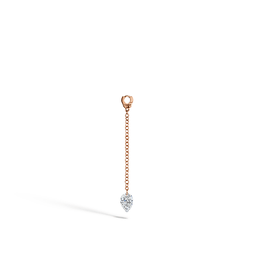 Pendulum Charm with Pear Diamond Rose Gold 20 mm