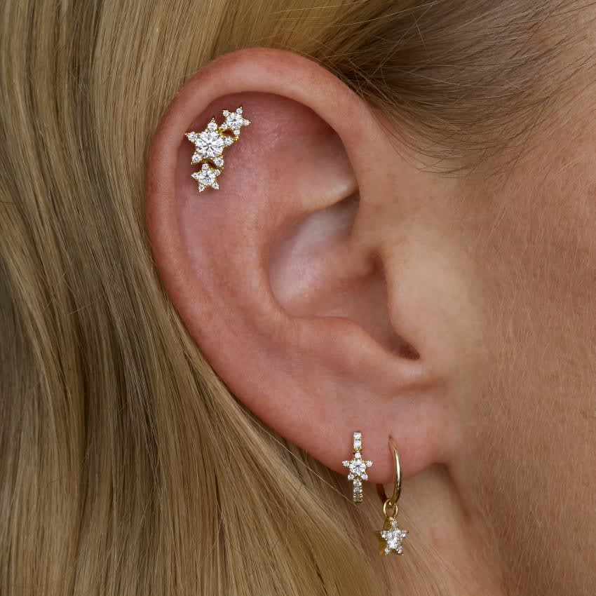 Plain Gold Hoop Earring White Gold 8mm 16 Gauge = 1.3mm