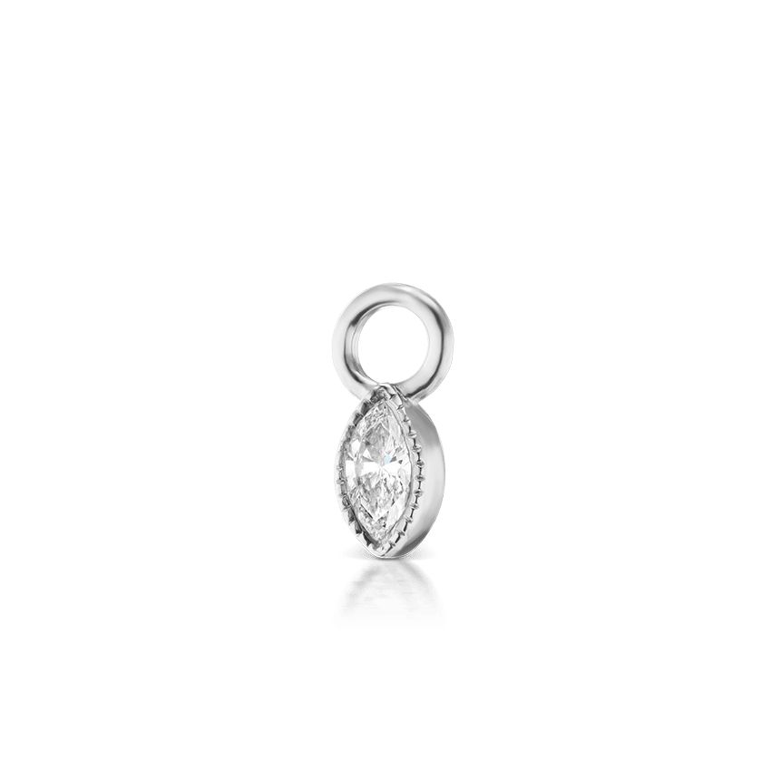 Scalloped Marquise Diamond Charm