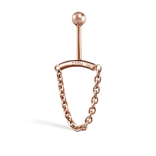 Single Chain Drape Rose Gold Vertical