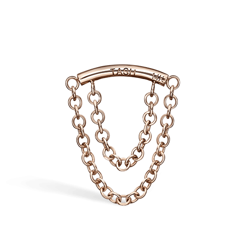 Double Chain Drape Rose Gold Horizontal