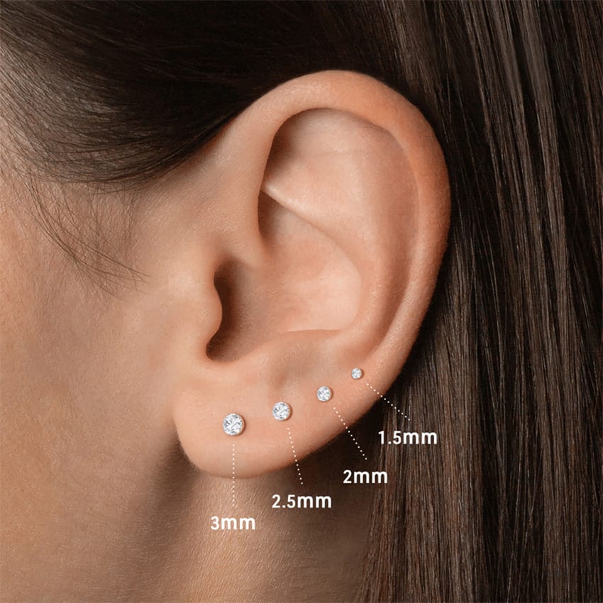 Ontdek weten foto Invisible Set Blue Diamond Stud Earring | MARIA TASH