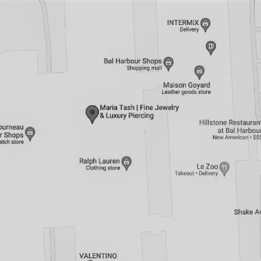 Miami Piercing Studio location - map of Bal Harbour Miami Shops