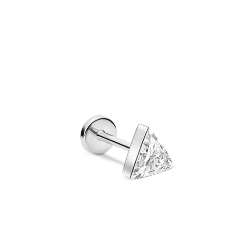 Invisible Set Diamond Triangle Earring