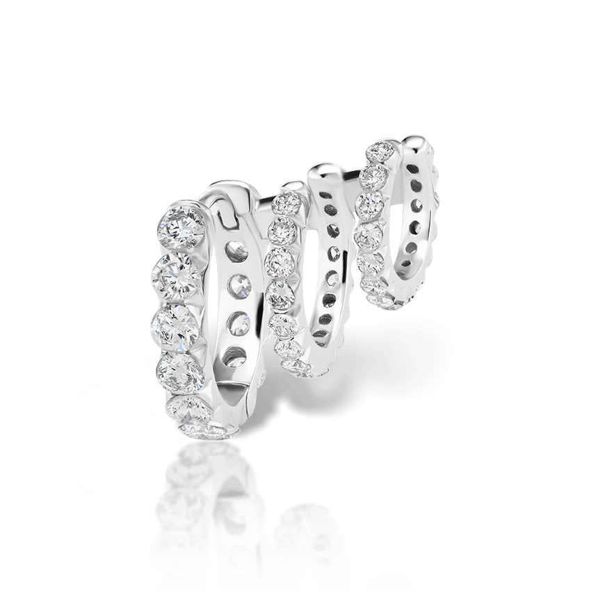 Linked Invisible Set Eternity Rings Earring
